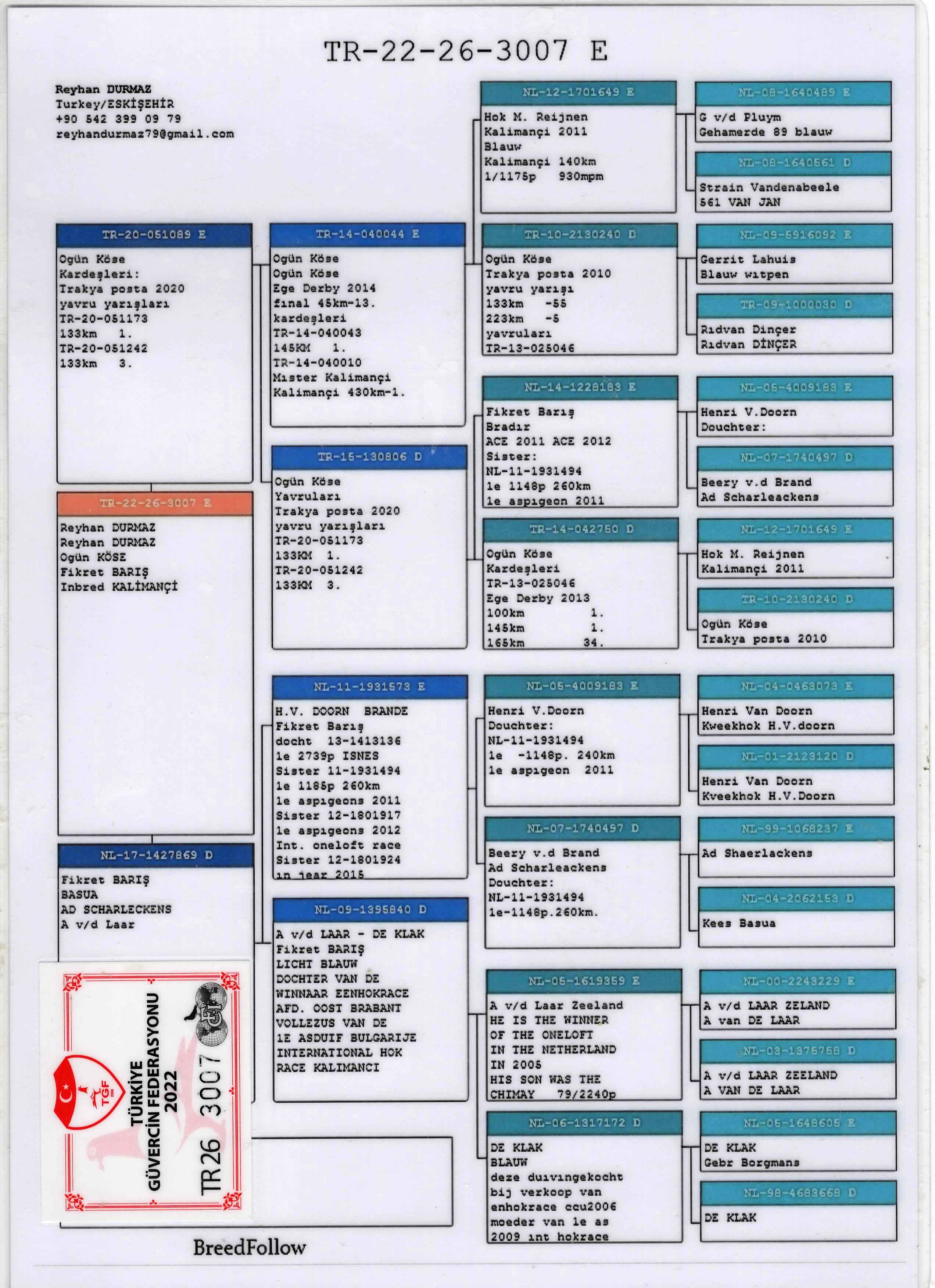 TR22-26-3007 ERKEK / BABASI OGUN KOSE ANNESİ FİKRET BARIS